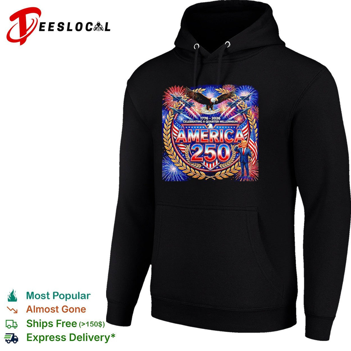 Donald Trump America 250 1776 2026 Celebrating a Quarter Millennium shirt Unisex