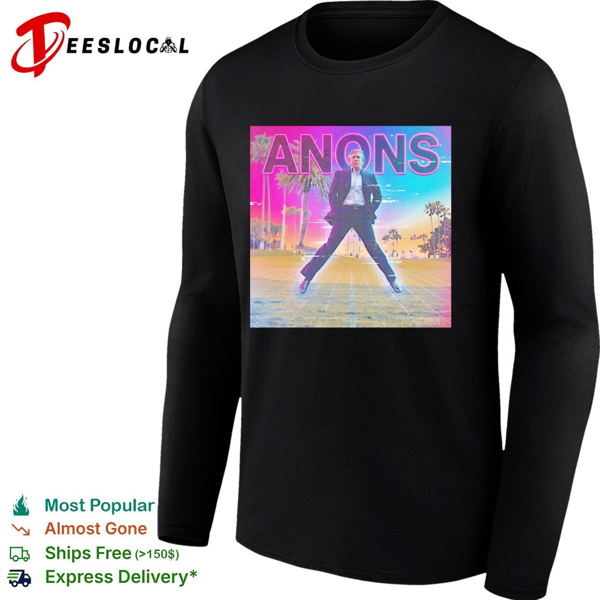 Donald Trump Anons vaporwave golf glitch club shirt Unisex