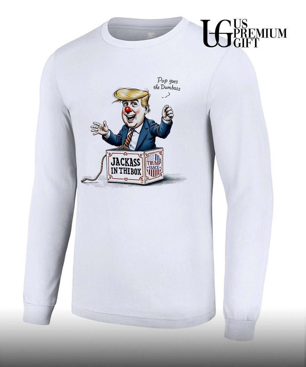 Donald Trump J.D. Vance Jackass in the Box Pop goes the Dumbass shirt Unisex