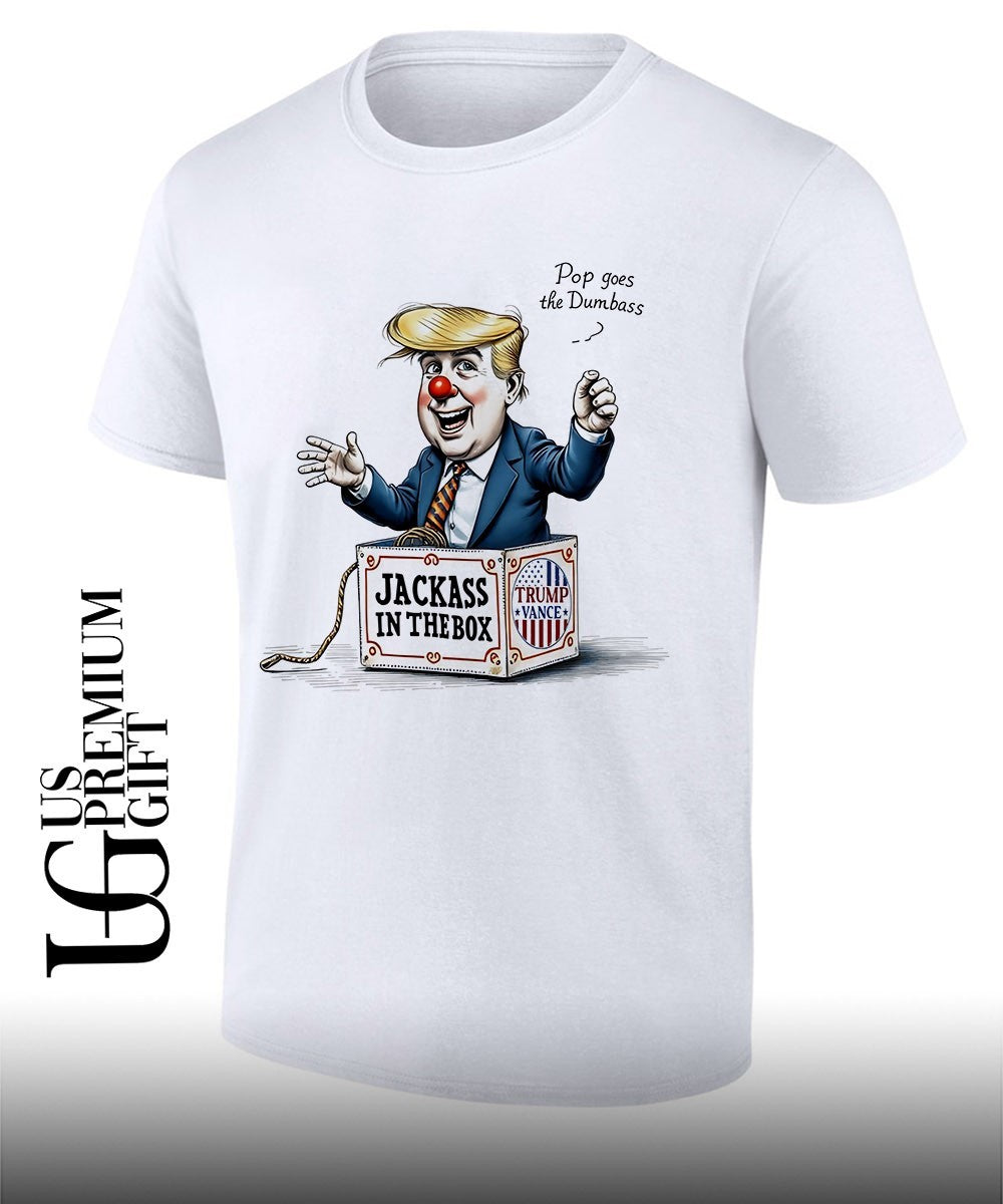Donald Trump J.D. Vance Jackass in the Box Pop goes the Dumbass shirt Unisex