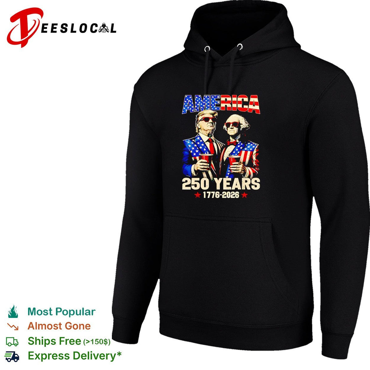 Donald Trump and George Washington America 250 Years 1776 2026 Patriotic Party shirt Unisex