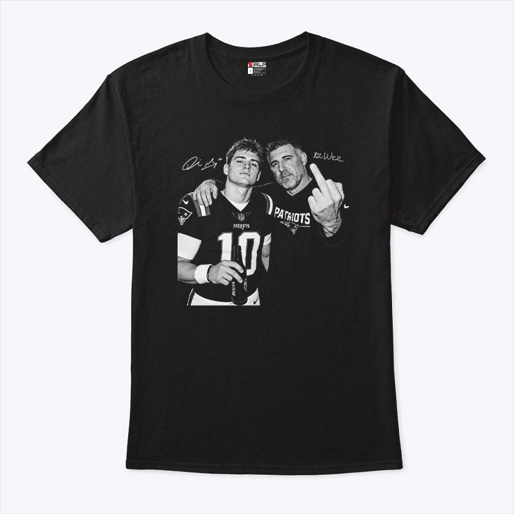 Drake Maye Mike Vrabel Middle Finger Shirt