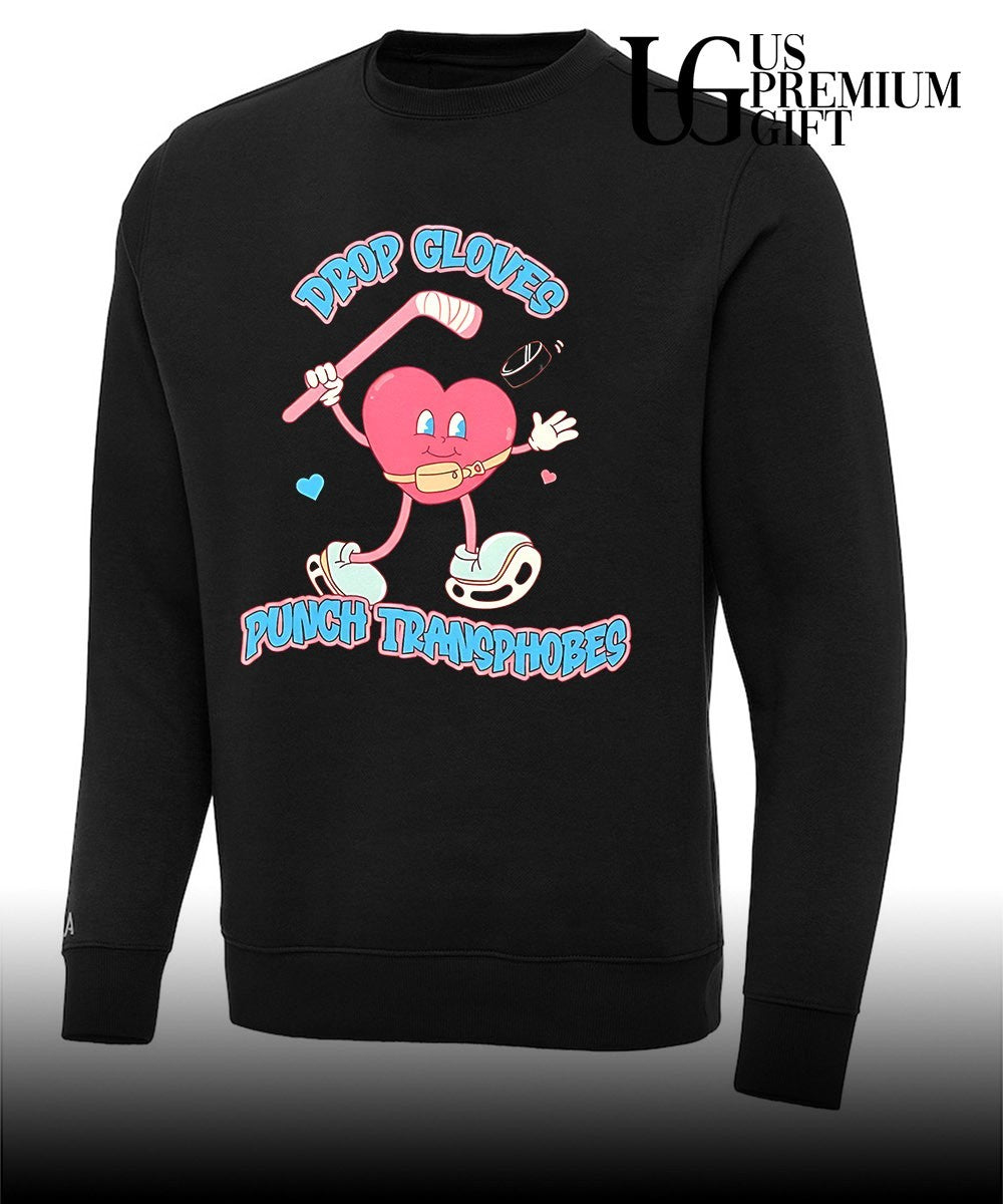 Drop Gloves Punch Transphobes hockey trans rights shirt Unisex