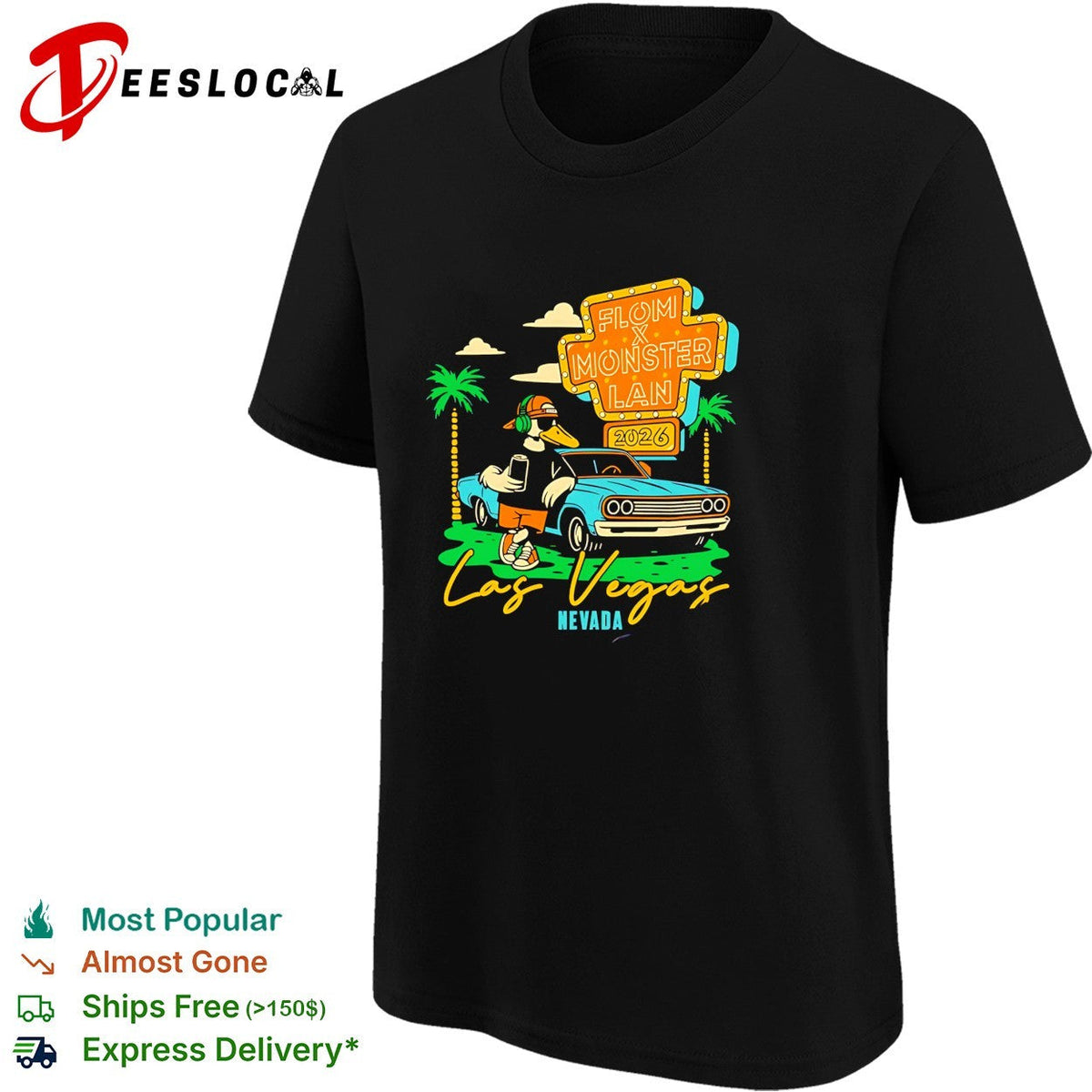 Duck gamer Las Vegas Flom Monster Lan 2026 shirt Unisex