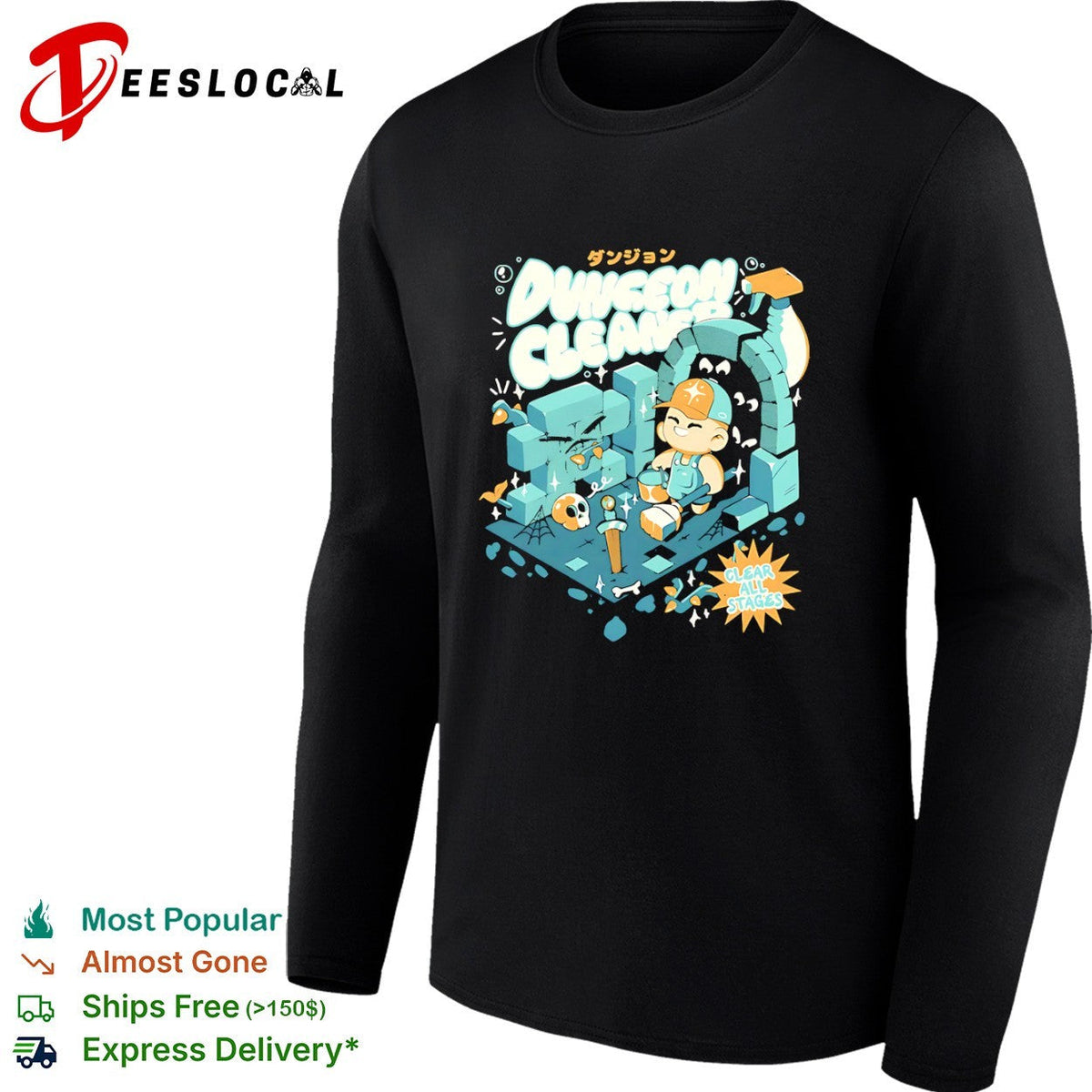 Dungeon Cleaner Clear all stages shirt Unisex