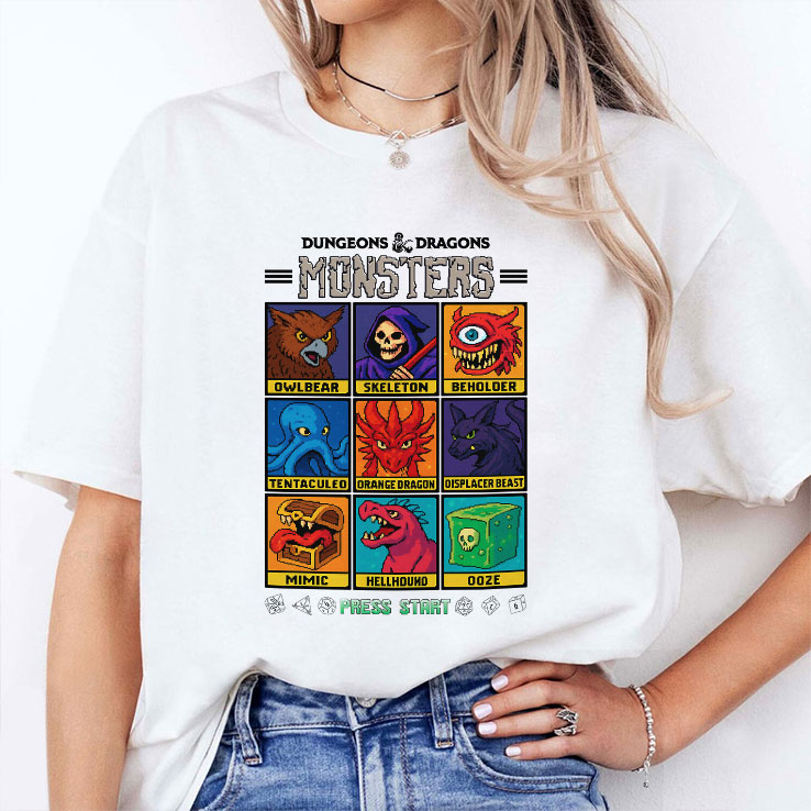 Dungeons & Dragons Wizards Of The Coast Monster Select Menu T Shirt Unisex
