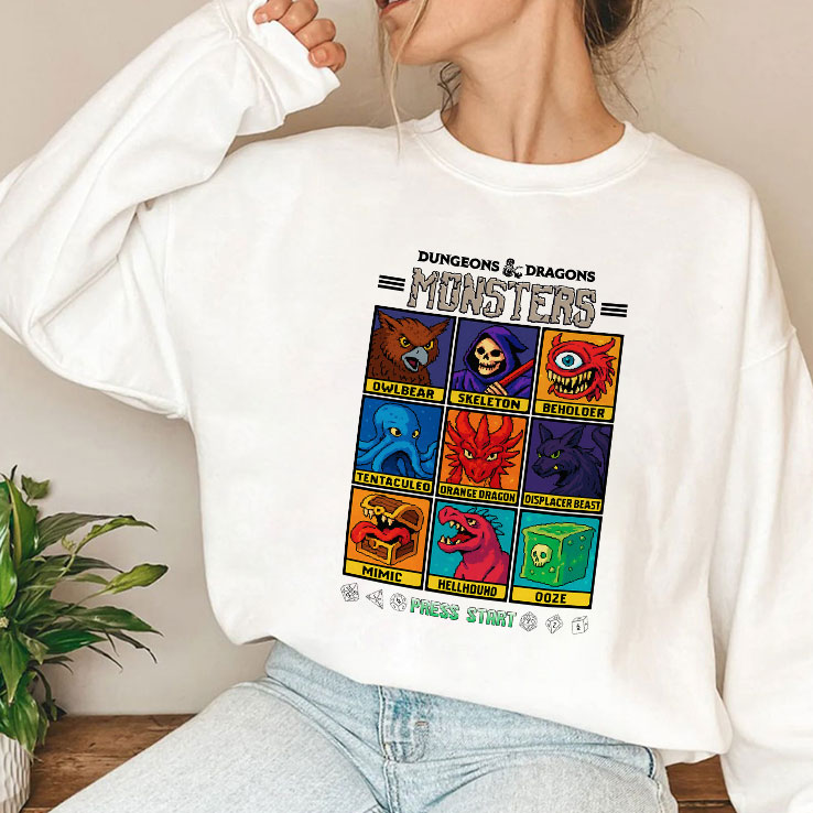 Dungeons & Dragons Wizards Of The Coast Monster Select Menu T Shirt Unisex