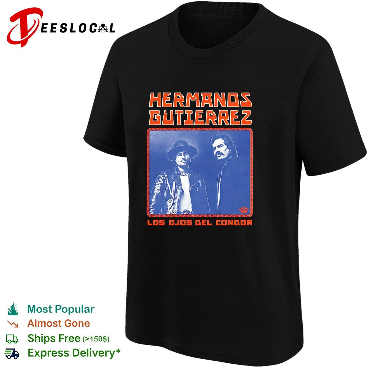 Duo musicians portrait Los Ojos Del Condor vintage navy blue shirt Unisex