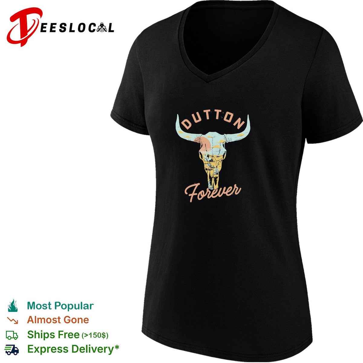 Dutton Forever bull skull shirt Unisex