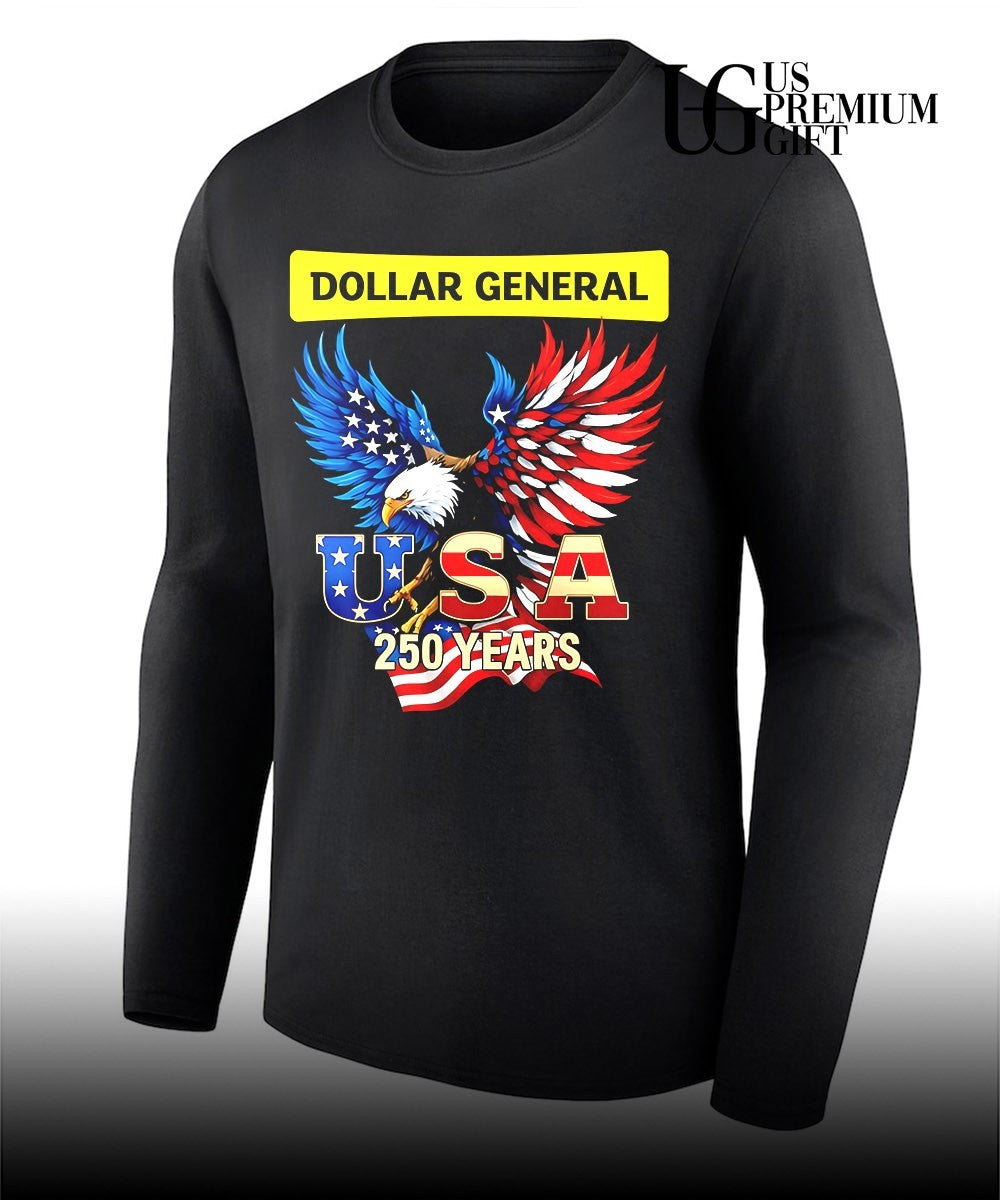 Eagle Dollar General 250 Years Of America USA flag shirt Unisex