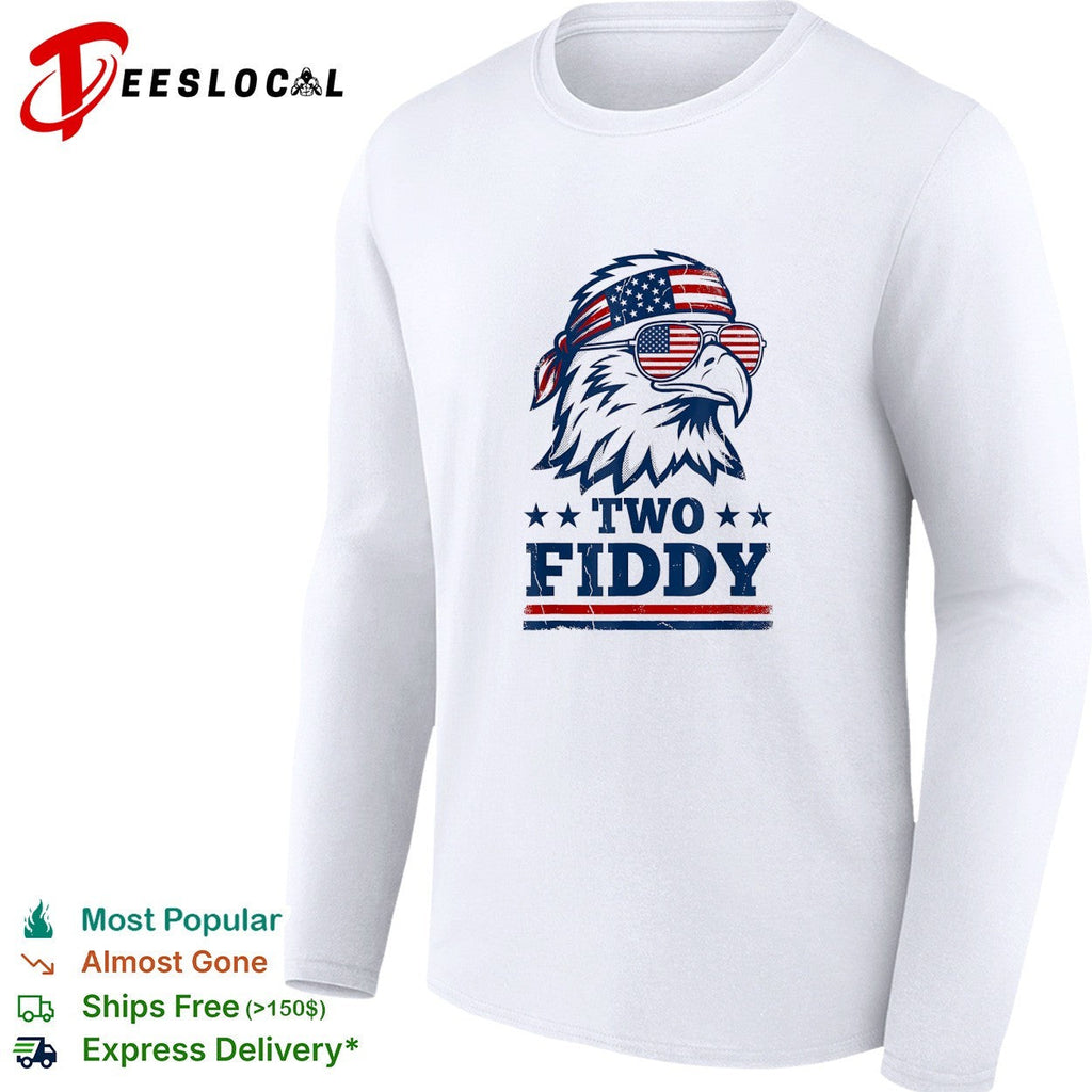 Eagle wearing flag bandana sunglasses two fiddy shirt Unisex