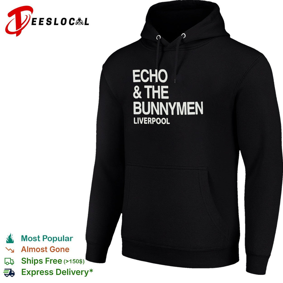Echo and the Bunnymen Liverpool bold typography shirt Unisex