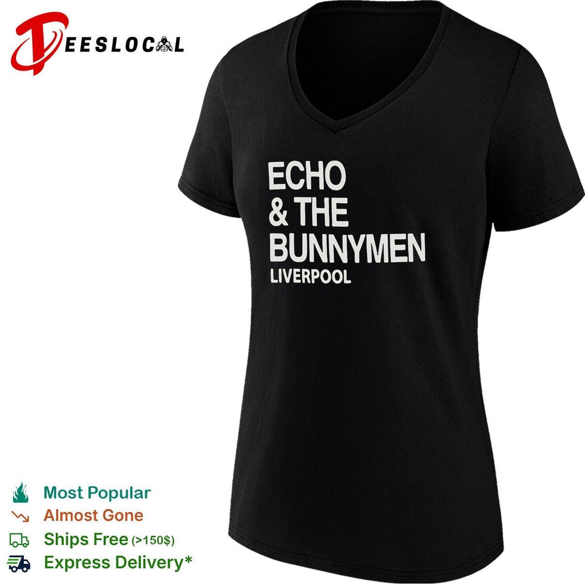 Echo and the Bunnymen Liverpool bold typography shirt Unisex