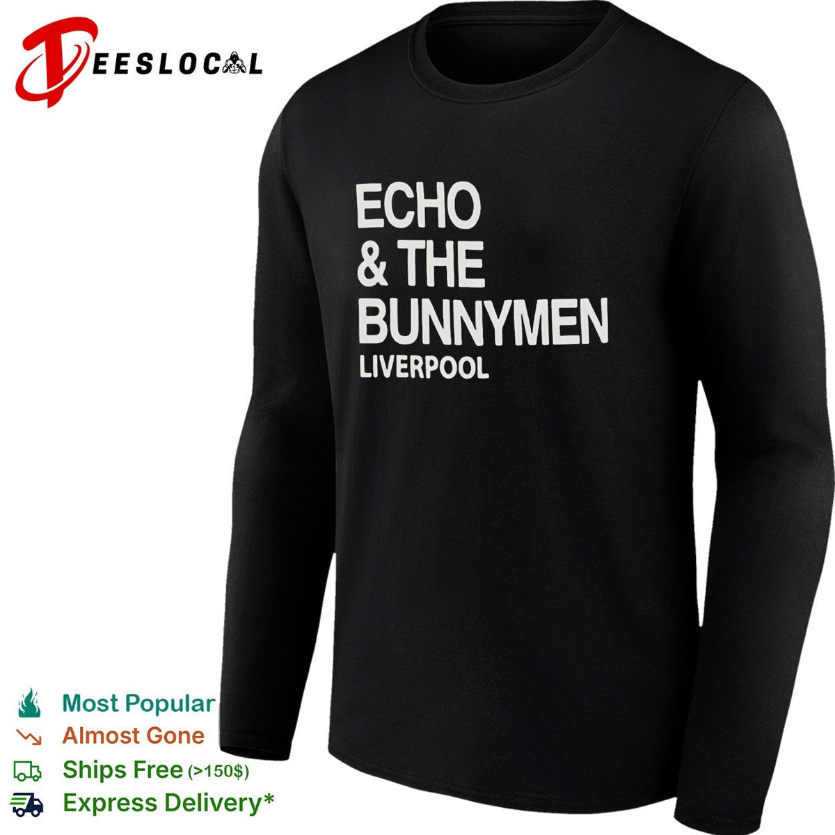 Echo and the Bunnymen Liverpool bold typography shirt Unisex
