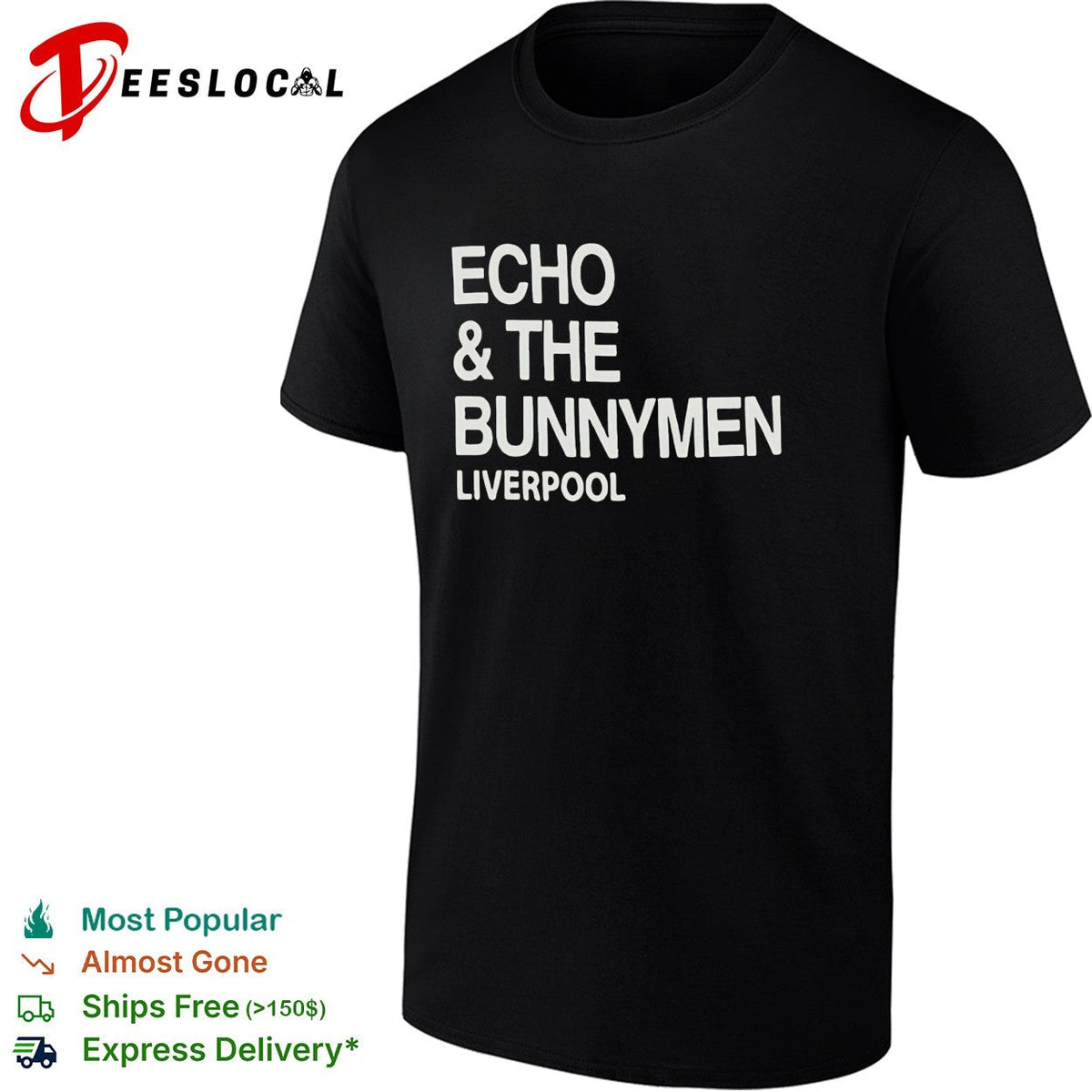Echo and the Bunnymen Liverpool bold typography shirt Unisex