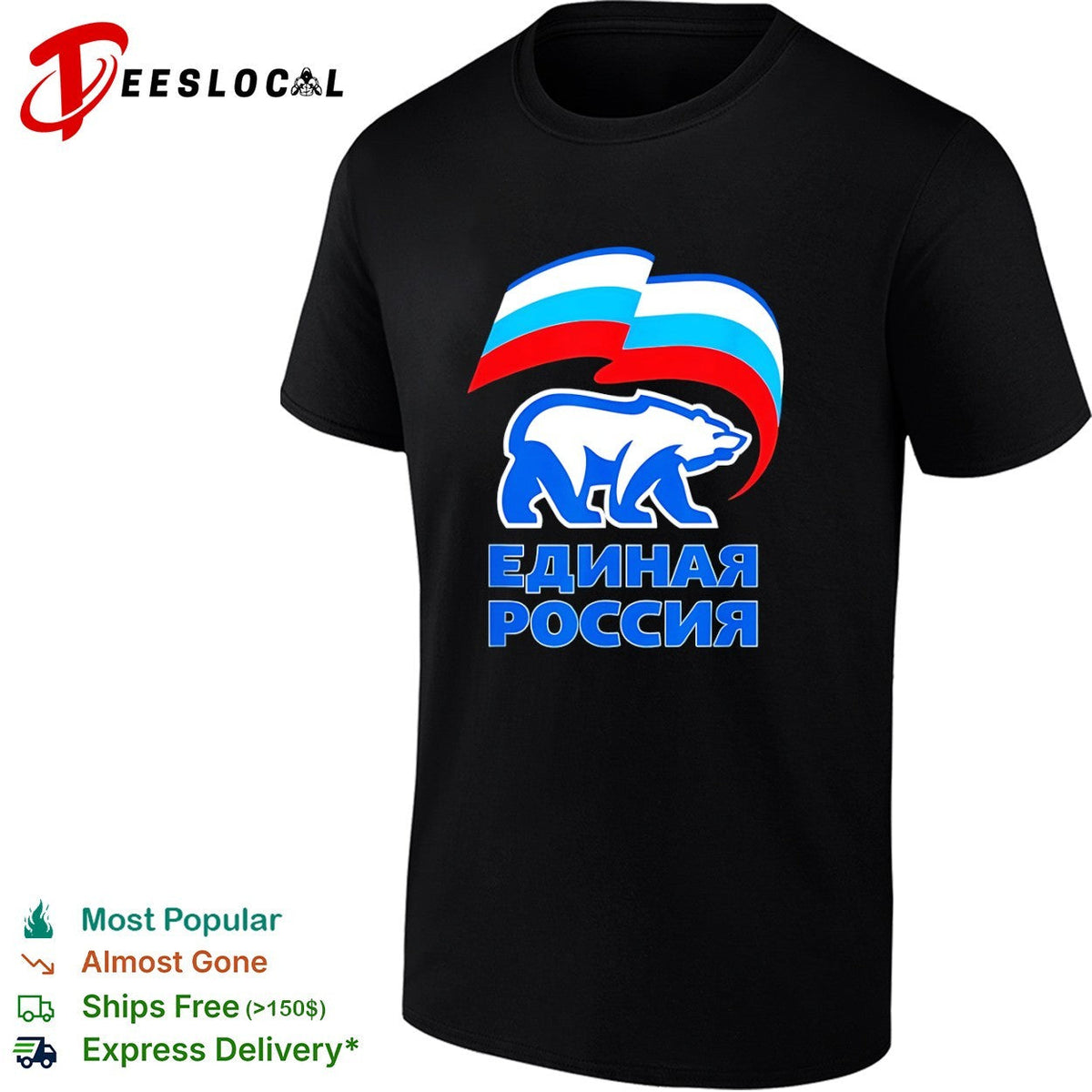 Edinaya Rossiya United Russia Party Bear and Russian Flag shirt Unisex