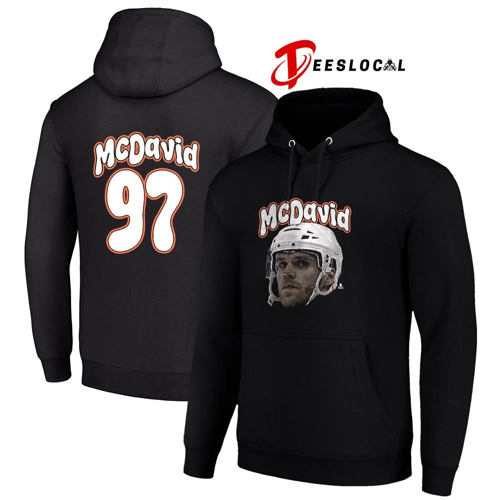 Edmonton Oilers Connor McDavid portrait name and number shirt Unisex