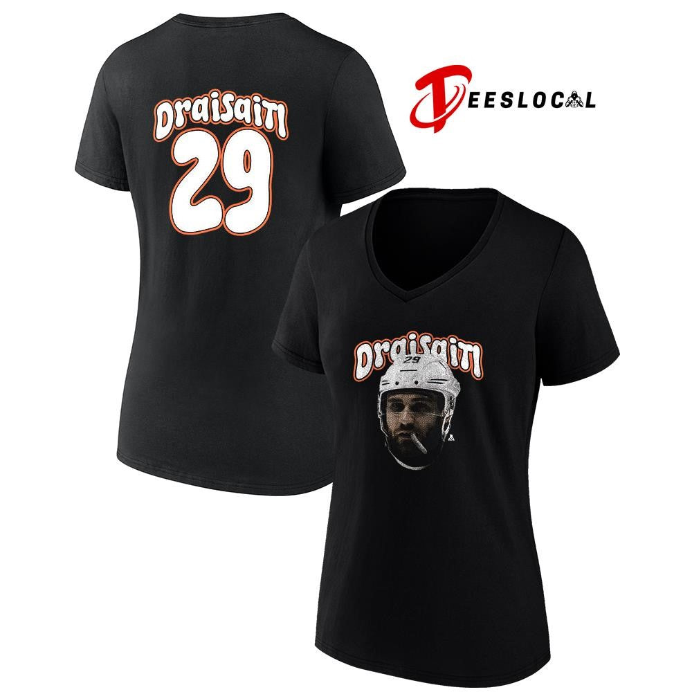 Edmonton Oilers Leon Draisaitl portrait name and number shirt Unisex