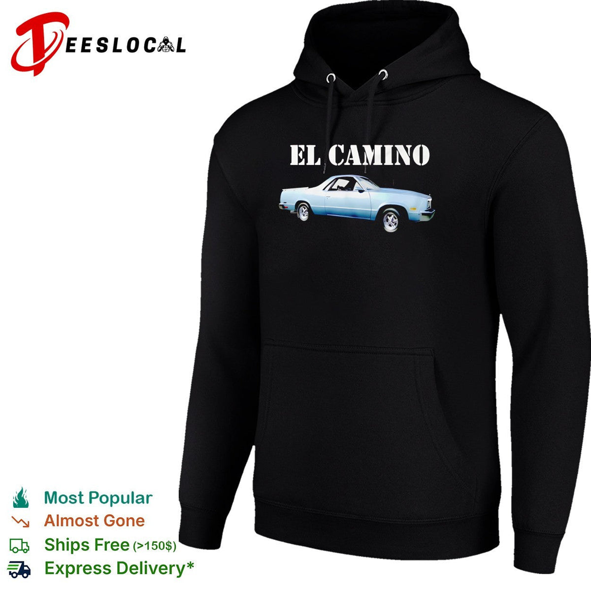 El Camino classic silver pickup truck bold stencil lettering vintage graphic shirt Unisex