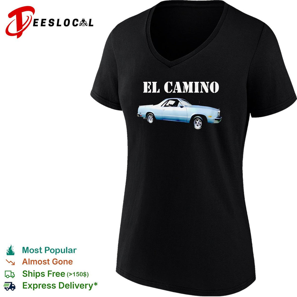 El Camino classic silver pickup truck bold stencil lettering vintage graphic shirt Unisex