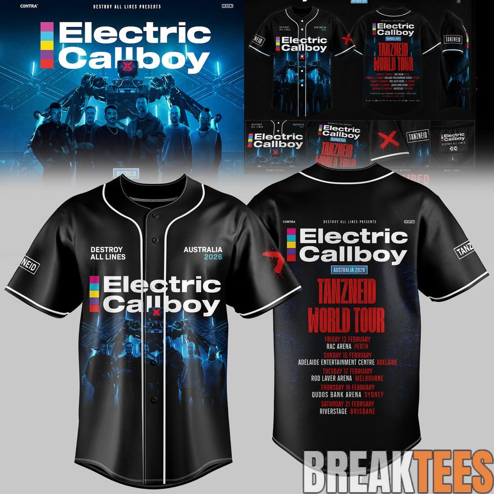 Electric Callboy TANZNEID World Tour – Australia 2026 Exclusive Baseball Jersey Unisex