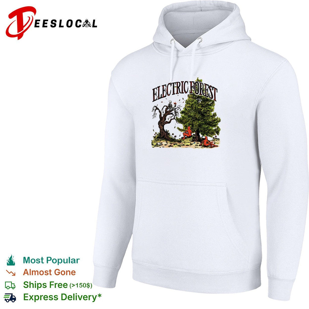 Electric Forest dead tree and pine tree nature shirt Unisex