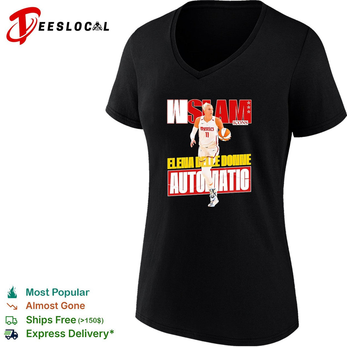 Elena Delle Donne Washington Mystics automatic WNBA SLAM Icons shirt Unisex