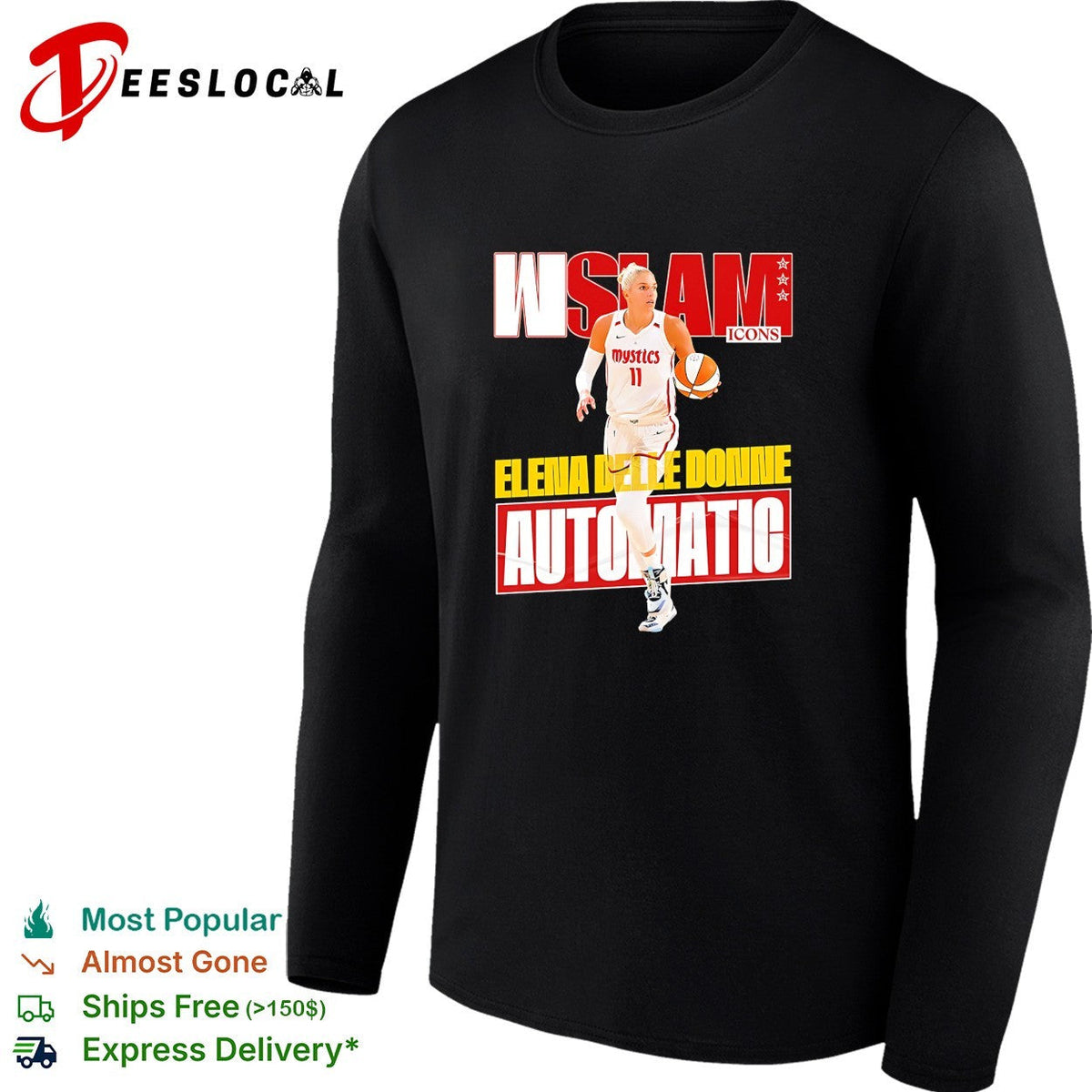 Elena Delle Donne Washington Mystics automatic WNBA SLAM Icons shirt Unisex