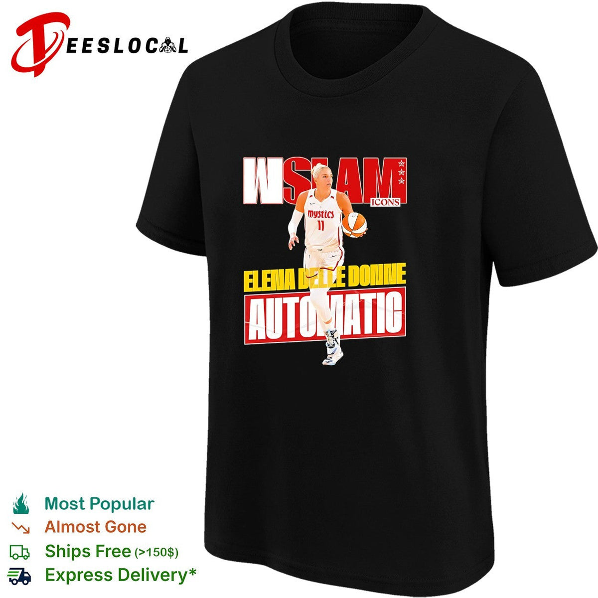 Elena Delle Donne Washington Mystics automatic WNBA SLAM Icons shirt Unisex
