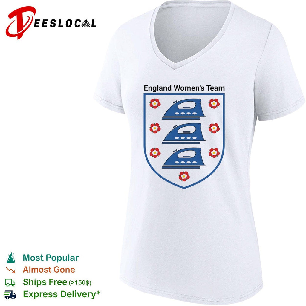 England Womens Team Iron Parody Crest England National Football Team Soccer shirt Unisex
