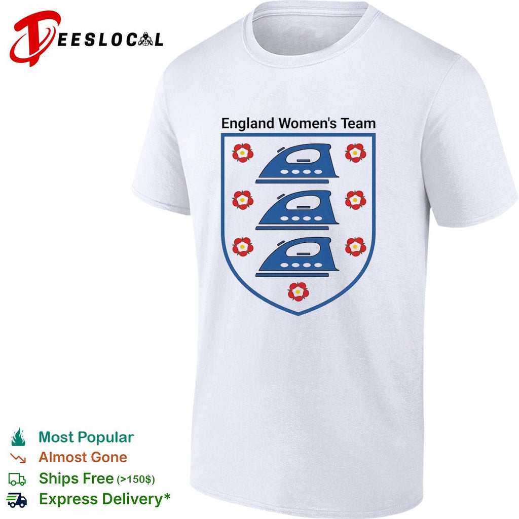 England Womens Team Iron Parody Crest England National Football Team Soccer shirt Unisex