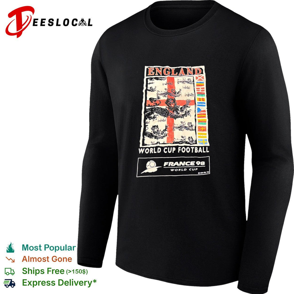England World Cup Football France 98 World Cup 1994 ISL TM graphic football shirt Unisex