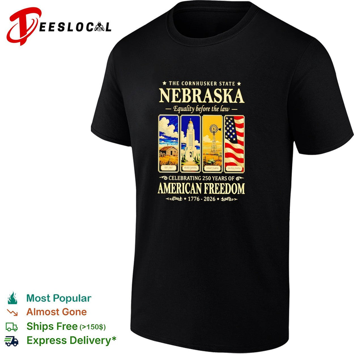 Equality before the law 250 years American freedom panels shirt Unisex