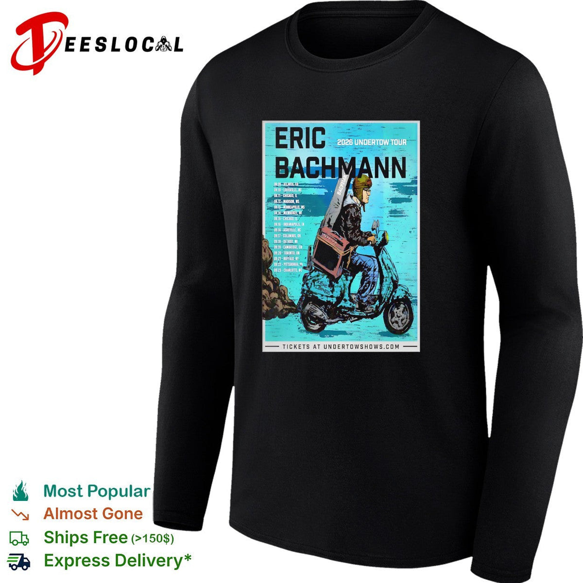 Eric Bachmann 2026 Undertow Tour Atlanta Louisville Chicago Madison Minneapolis shirt Unisex