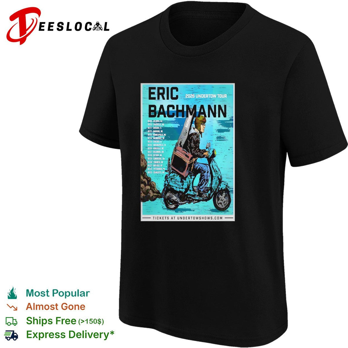 Eric Bachmann 2026 Undertow Tour Atlanta Louisville Chicago Madison Minneapolis shirt Unisex