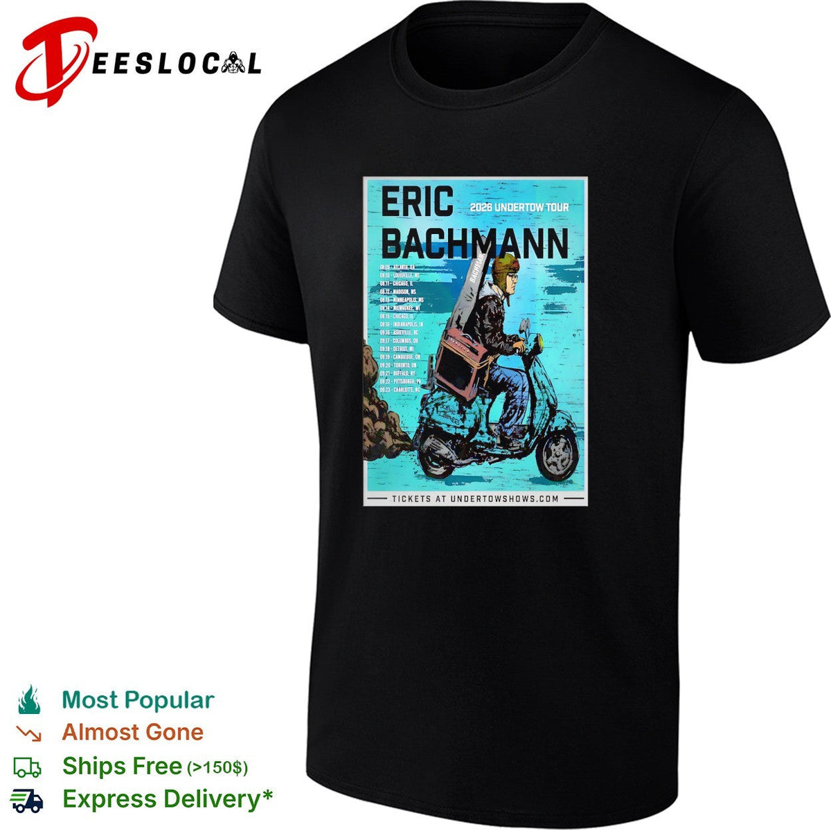 Eric Bachmann 2026 Undertow Tour Atlanta Louisville Chicago Madison Minneapolis shirt Unisex