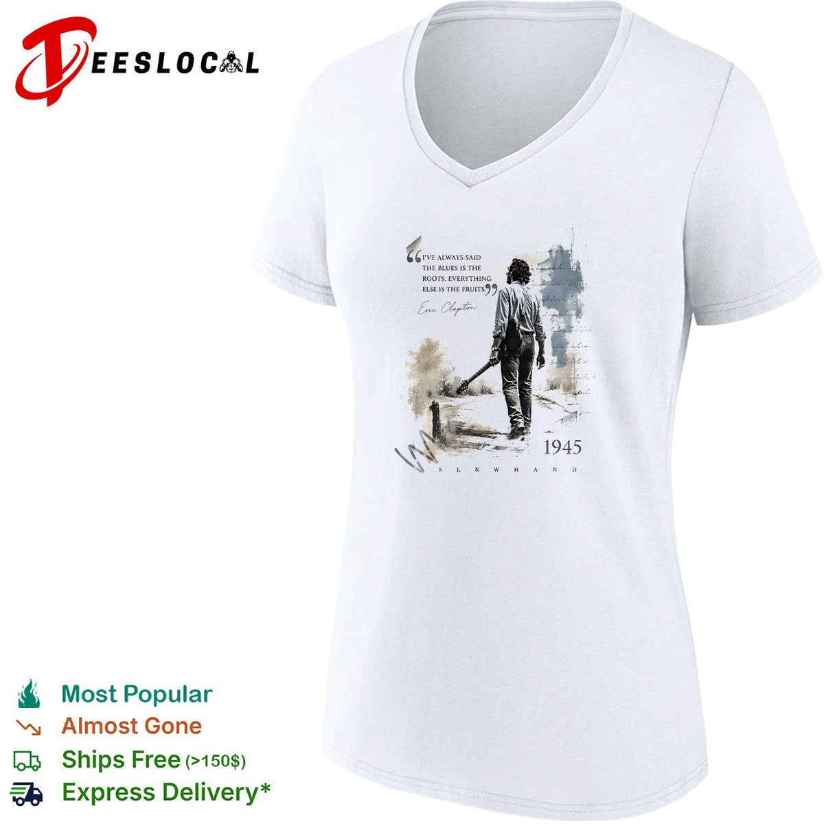 Eric Clapton walking with guitar blues is the roots 1945 shirt Unisex