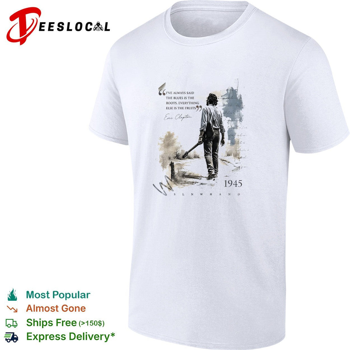 Eric Clapton walking with guitar blues is the roots 1945 shirt Unisex