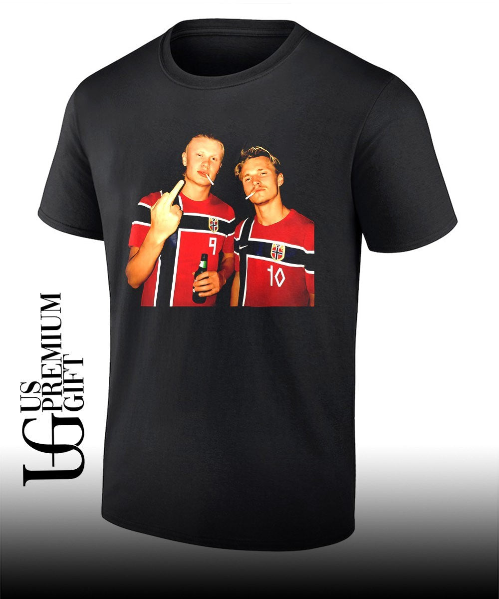 Erling Haaland and Martin Odegaard Norway smoking middle finger FIFA 2026 World Cup shirt Unisex
