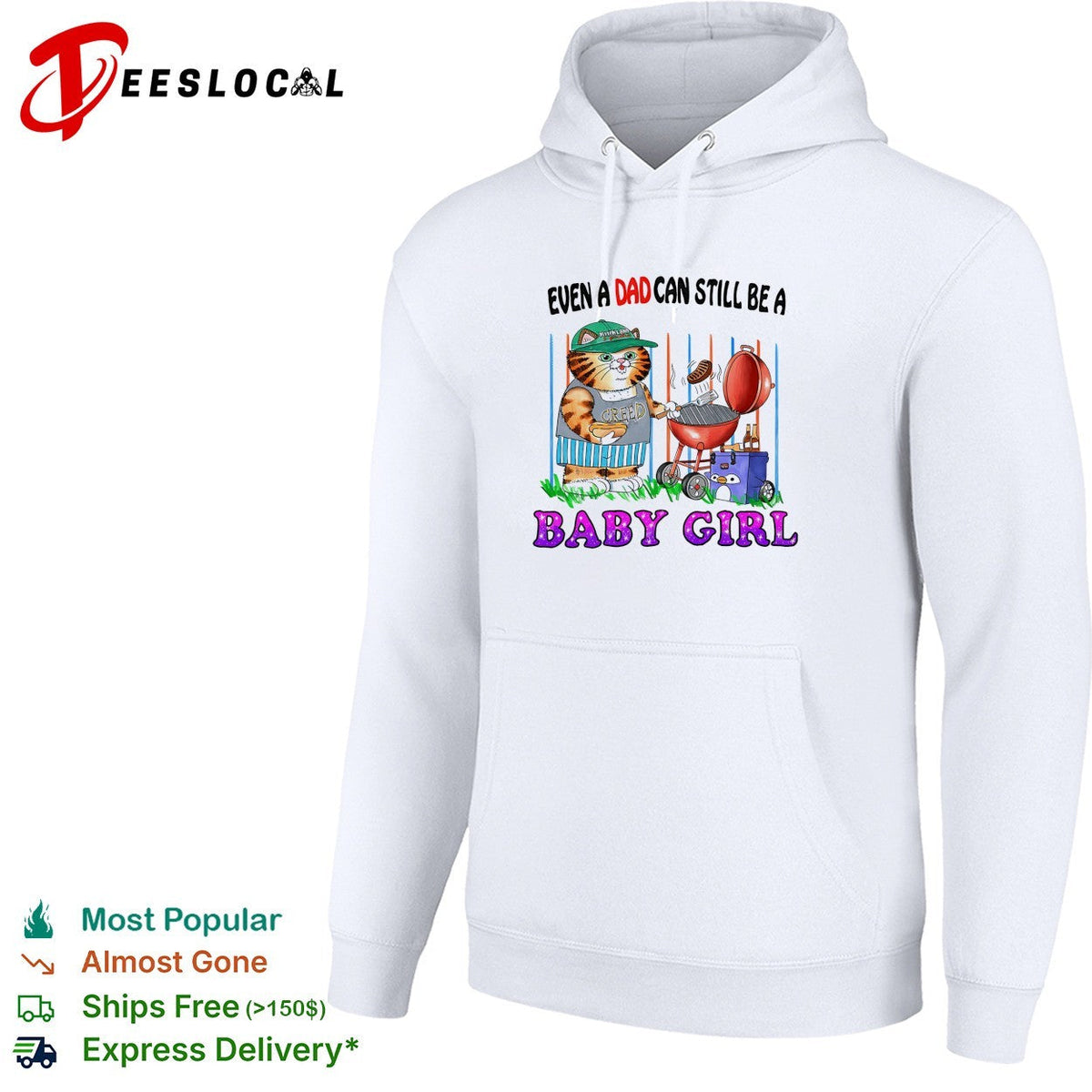 Even a dad can still be a baby girl cat grilling shirt Unisex