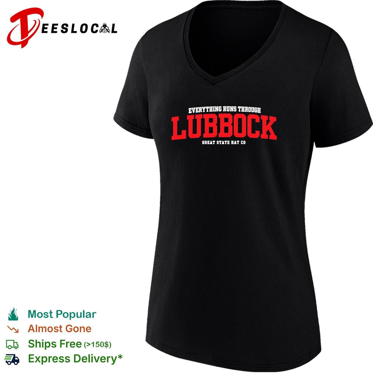 Everything Runs Through Lubbock Great State Hat Co shirt Unisex