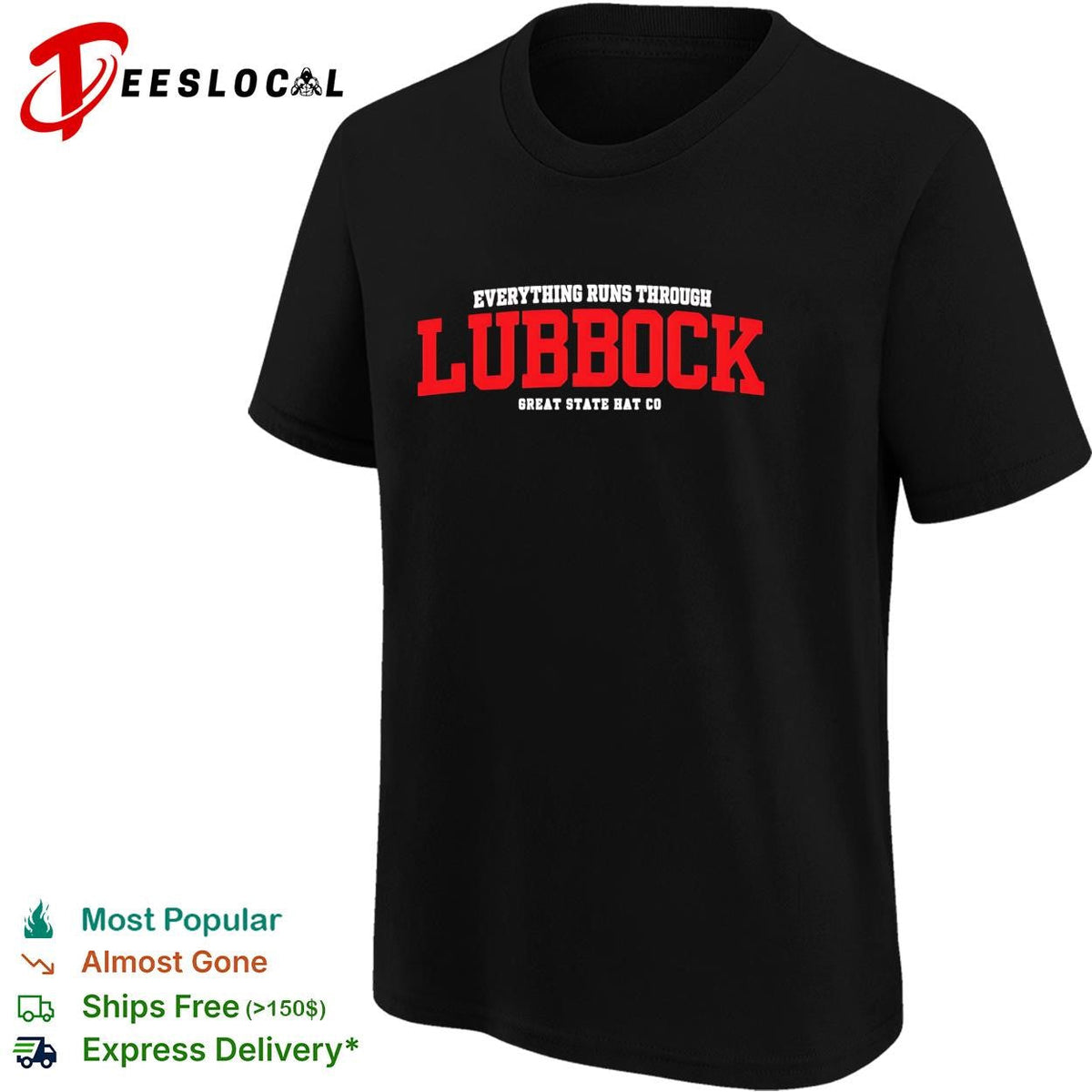Everything Runs Through Lubbock Great State Hat Co shirt Unisex