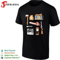 Evil Dead Horror Movie Icons Cabin Chainsaw Axe Tape Recorder Boomstick Shirt Unisex