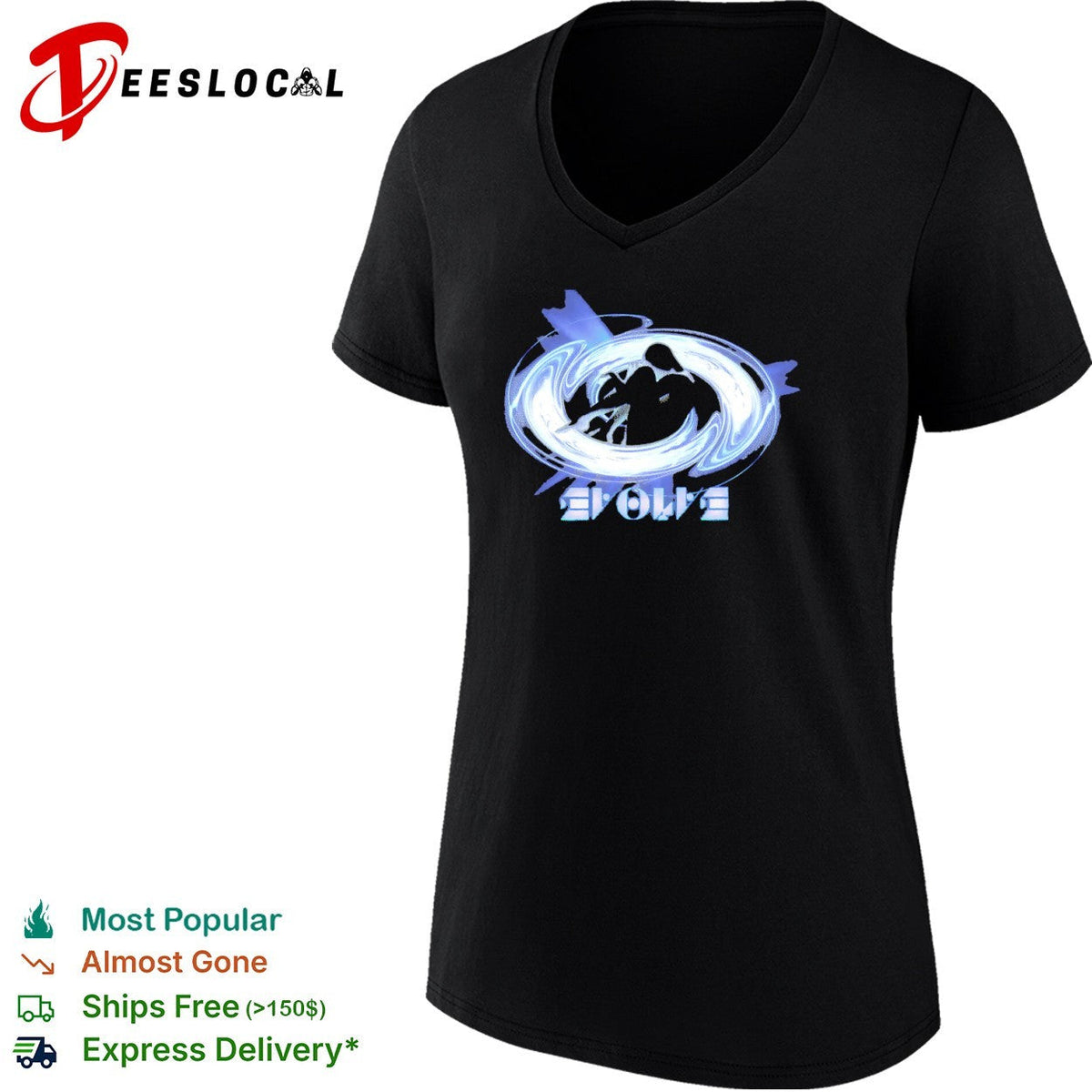Evolve Abstract Swirl Logo Design Surreal Aesthetic Outer Space Concept Shirt Unisex