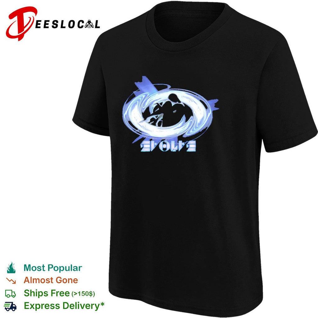 Evolve Abstract Swirl Logo Design Surreal Aesthetic Outer Space Concept Shirt Unisex