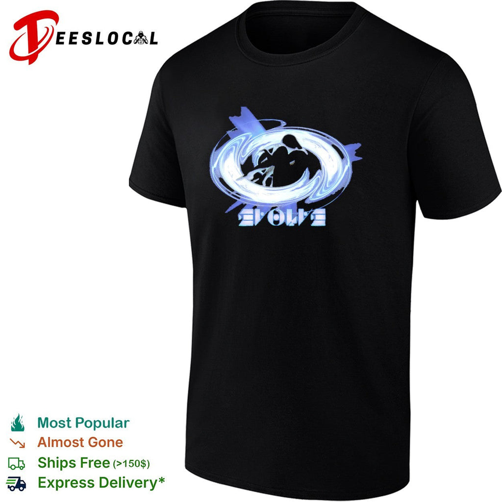 Evolve Abstract Swirl Logo Design Surreal Aesthetic Outer Space Concept Shirt Unisex