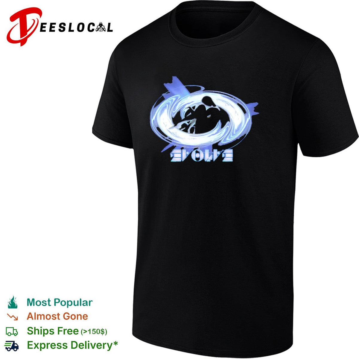 Evolve Abstract Swirl Logo Design Surreal Aesthetic Outer Space Concept Shirt Unisex