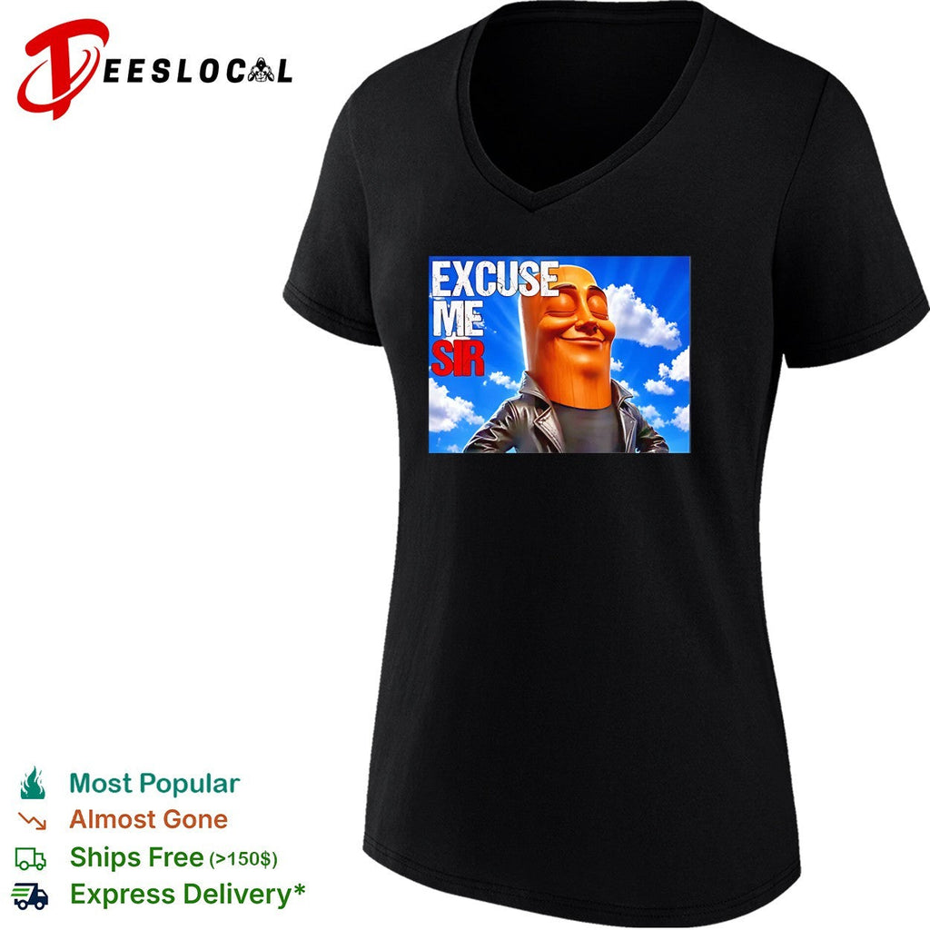 Excuse me sir The Rock Dwayne Johnson parody pop culture meme wood grain shirt Unisex