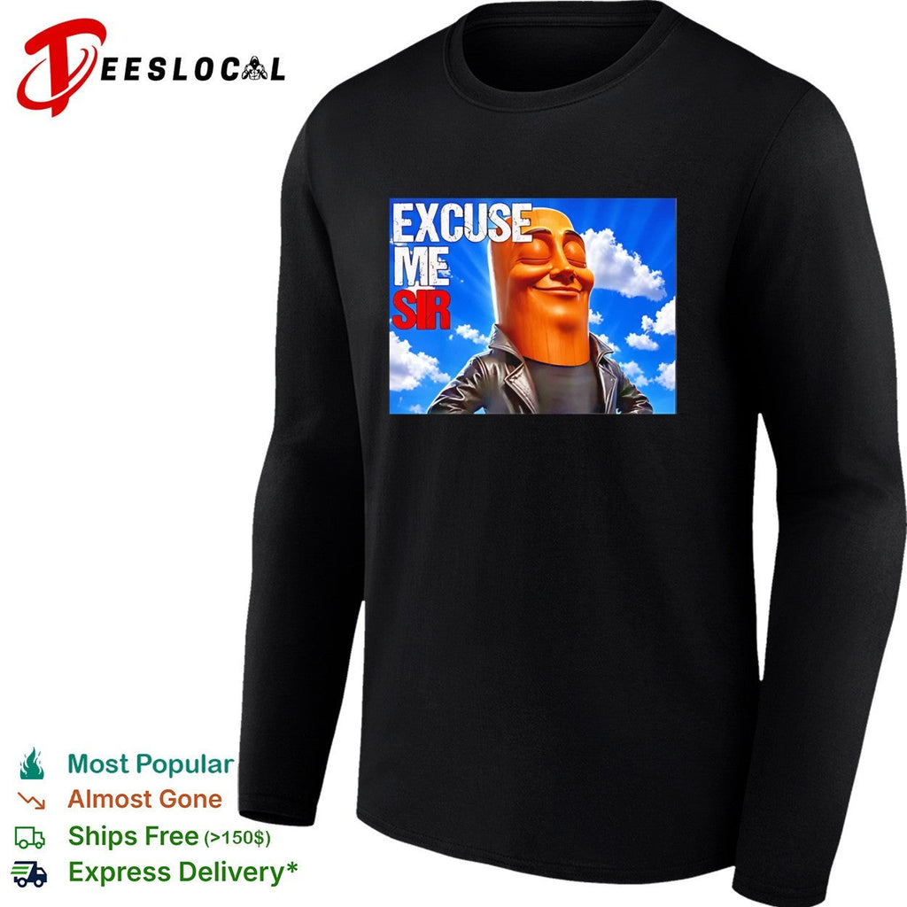 Excuse me sir The Rock Dwayne Johnson parody pop culture meme wood grain shirt Unisex