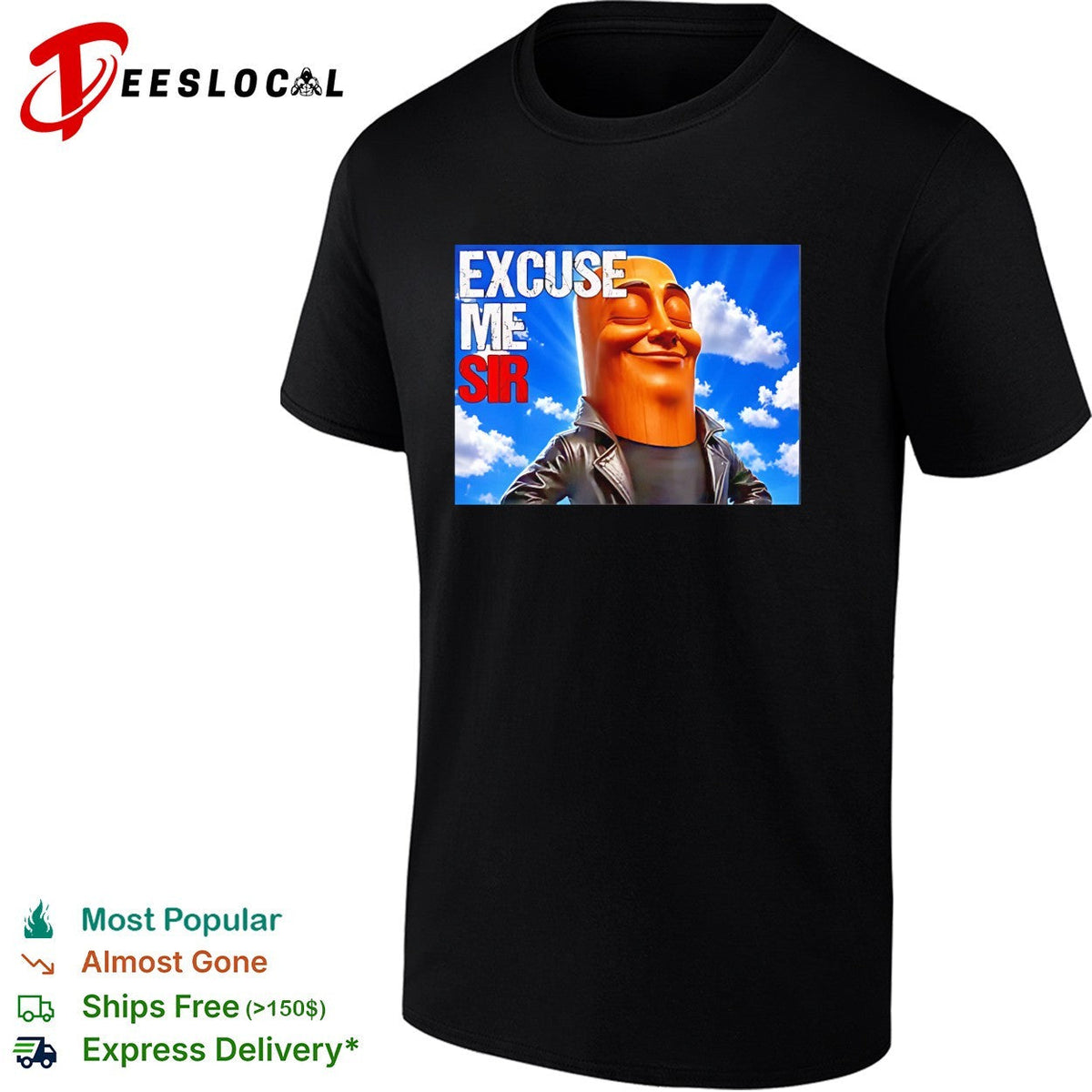 Excuse me sir The Rock Dwayne Johnson parody pop culture meme wood grain shirt Unisex